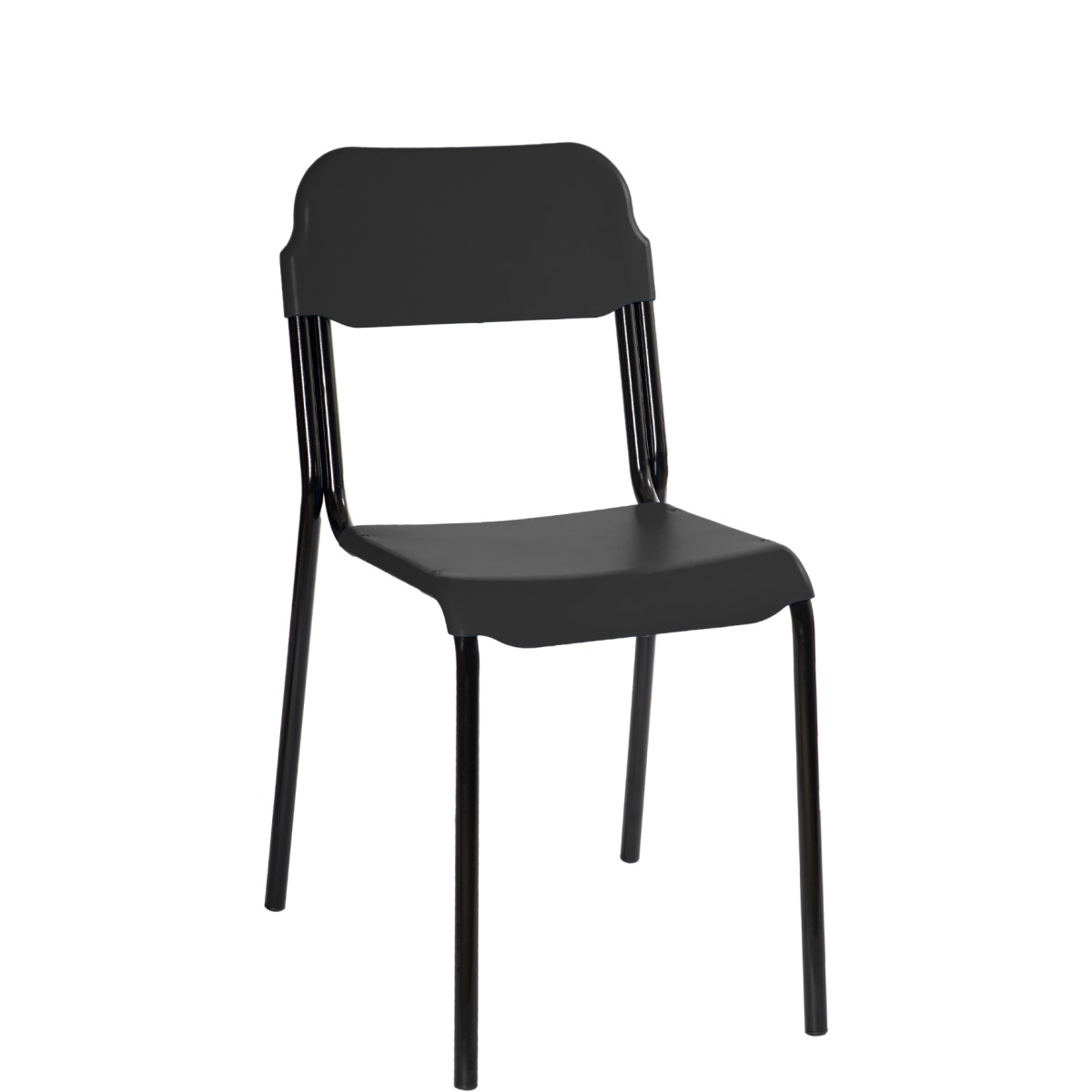 Scaun Lucky, din material plastic, cu cadru vopsit.