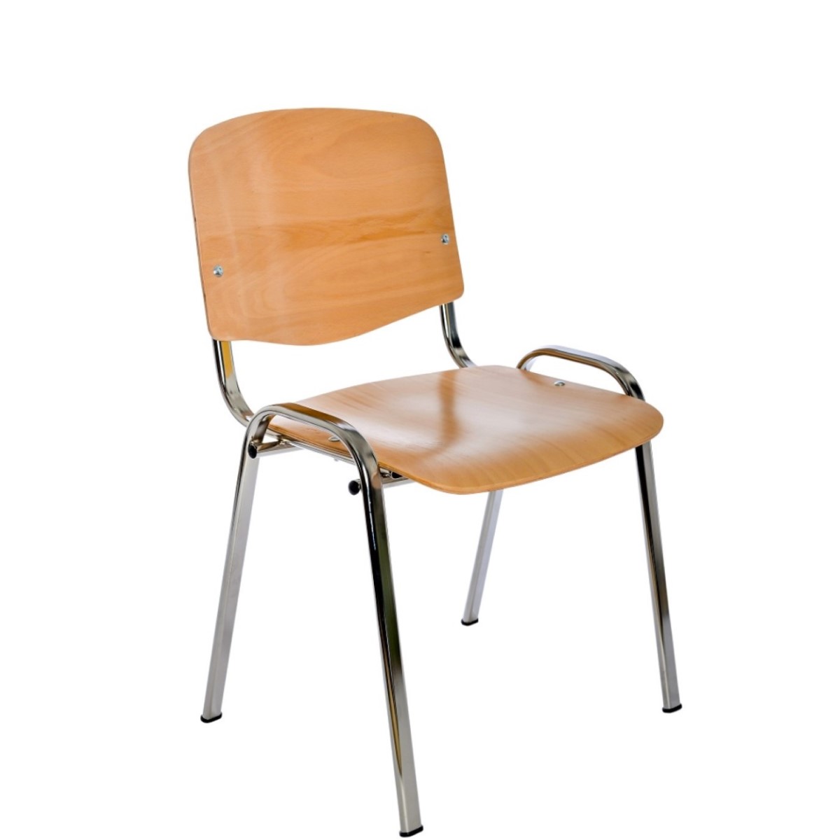 Scaun din lemn BIO pentru elevi, picioare cromate