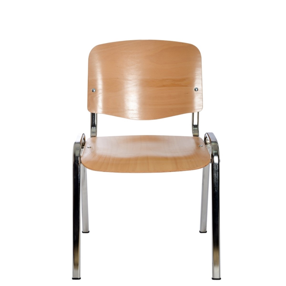 Scaun din lemn BIO pentru elevi, picioare cromate - imagine 3